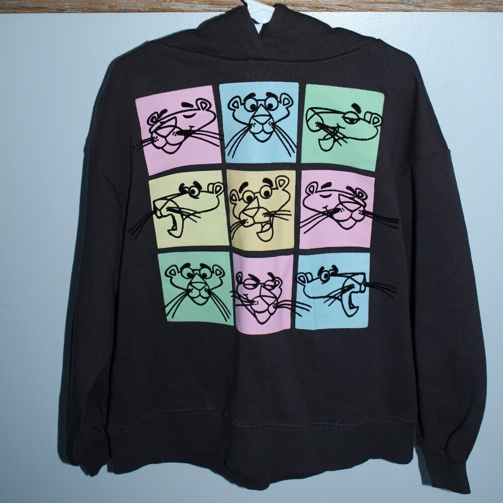 Zara Size 7 The Pink Panther Hoodie Black